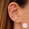 Wholesale S925 Sterling Silver Single Row Wave Geometric Earrings With Electroplating For Women