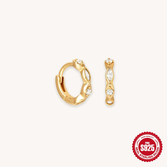 Wholesale S925 Sterling Silver Single Row Wave Geometric Earrings With Electroplating For Women