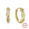 Wholesale S925 Sterling Silver Single Row Wave Geometric Earrings With Electroplating For Women
