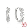 Wholesale S925 Sterling Silver Single Row Wave Geometric Earrings With Electroplating For Women