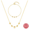 Wholesale S925 Sterling Silver Slidable Round Bead O Chain Necklace Bracelet With Electroplating For Women
