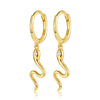 Wholesale S925 Sterling Silver Small Animal Snake Ear Ring With Inlaid Zircon And Unique Cold Wind Design For Women
