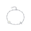 Wholesale S925 Sterling Silver Small Daisy Full Diamond Cross Light Bead Bracelet For Women