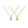 Wholesale S925 Sterling Silver Small Lock Pendant Necklace With Platinum Or 18K Gold Electroplating Classic And Fashionable Design