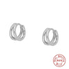 Wholesale S925 Sterling Silver Smooth Double Layer Geometric Earring With Ear Buckle For Women