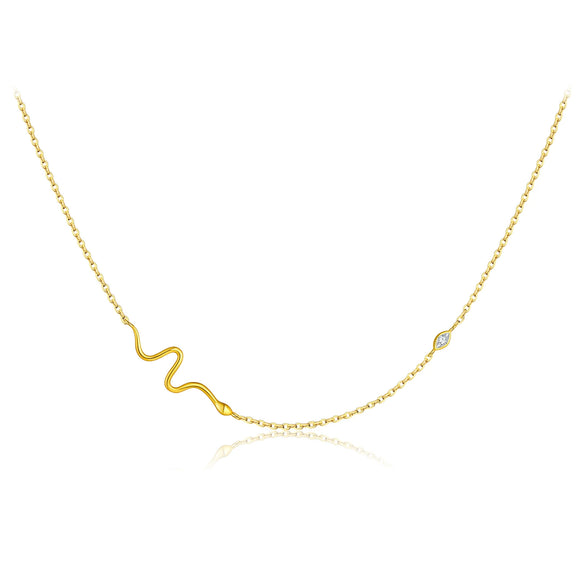 Wholesale S925 Sterling Silver Snake Clavicle Chain With Geometric Pattern And Electroplating In Fashion Style For Women