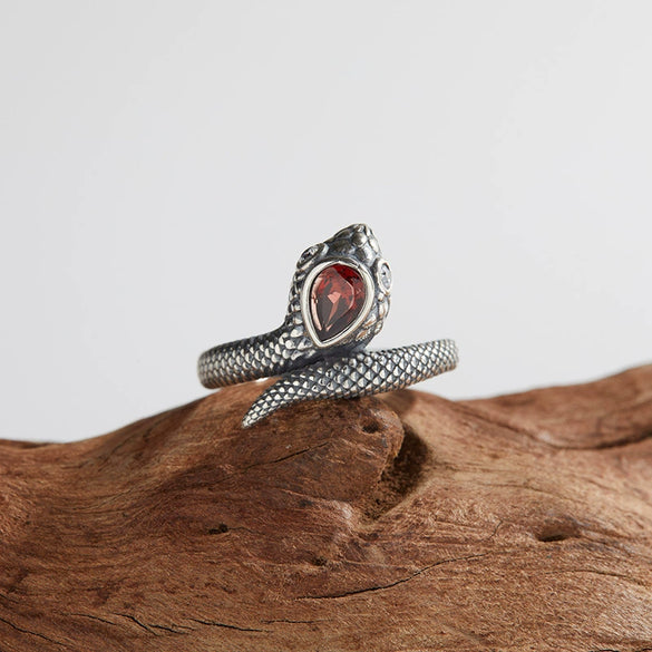 Wholesale S925 Sterling Silver Snake Crystal Ring Set With Gemstones For Men And Women Couple Ring Animal Zodiac Design