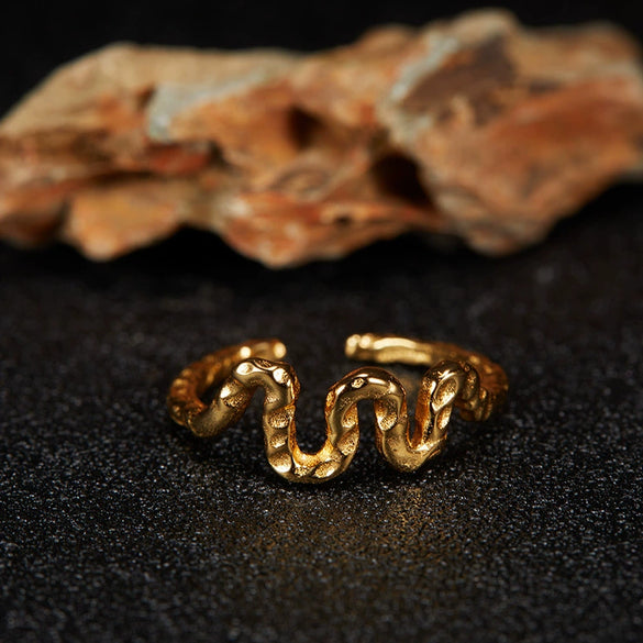 Wholesale S925 Sterling Silver Snake Crystal Ring Set With Gemstones For Men And Women Couple Ring Animal Zodiac Design