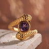 Wholesale S925 Sterling Silver Snake Crystal Ring Set With Gemstones For Men And Women Couple Ring Animal Zodiac Design