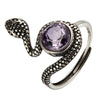 Wholesale S925 Sterling Silver Snake Crystal Ring Set With Gemstones For Men And Women Couple Ring Animal Zodiac Design
