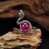 Wholesale S925 Sterling Silver Snake Crystal Ring Set With Gemstones For Men And Women Couple Ring Animal Zodiac Design