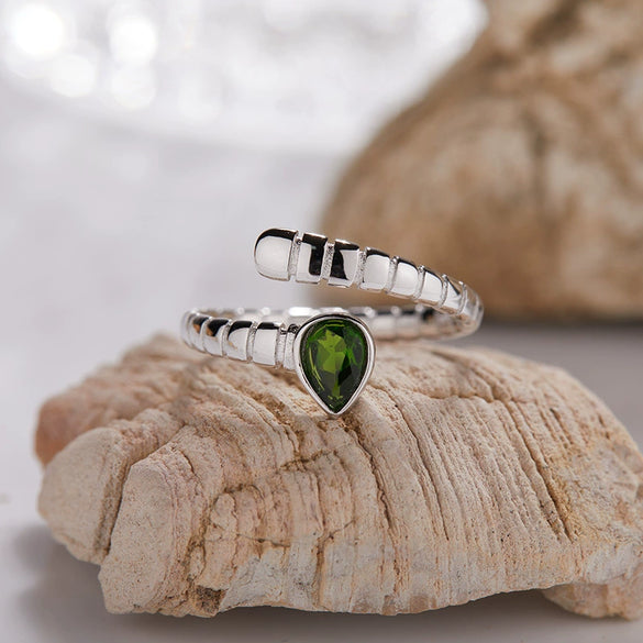 Wholesale S925 Sterling Silver Snake Crystal Ring Set With Gemstones For Men And Women Couple Ring Animal Zodiac Design