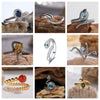 Wholesale S925 Sterling Silver Snake Crystal Ring Set With Gemstones For Men And Women Couple Ring Animal Zodiac Design