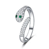 Wholesale S925 Sterling Silver Snake Crystal Ring Set With Gemstones For Men And Women Couple Ring Animal Zodiac Design
