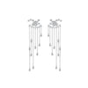 Wholesale S925 Sterling Silver Sparkling Star Tassel Pendant Earrings With Electroplated Platinum For Women Geometric Style