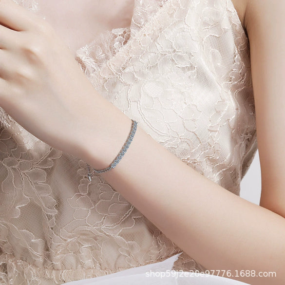 Wholesale S925 Sterling Silver Sports Style Geometric Pattern Electroplating Moissanite Bracelet For Women
