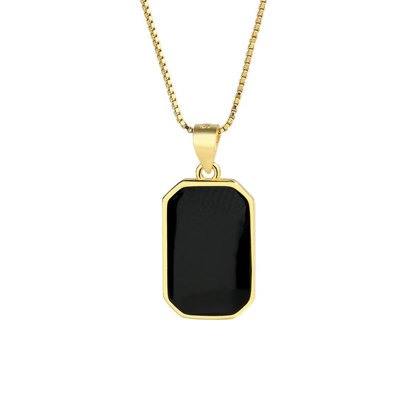 Wholesale S925 Sterling Silver Square Geometric Retro Necklace For Female