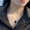 Wholesale S925 Sterling Silver Square Geometric Retro Necklace For Female