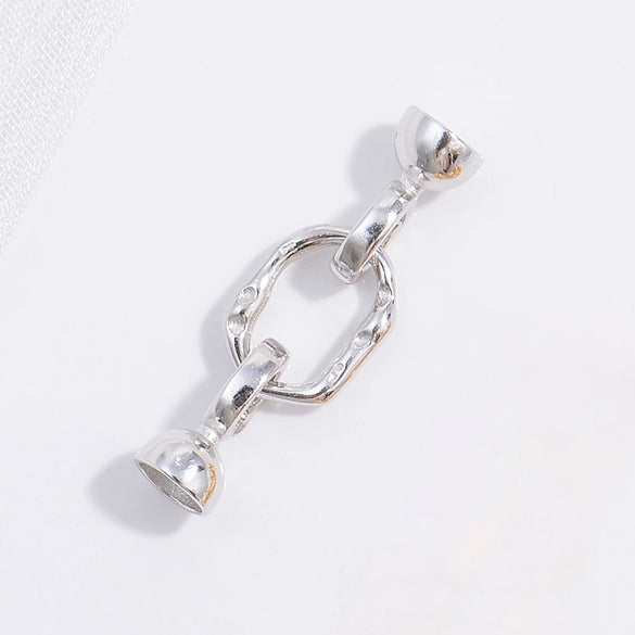 Wholesale S925 Sterling Silver Square Pearl Connection Buckle Jewelry Closing Buckle With Zirconia Treatment For Diy Bracelet And Necklace