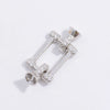 Wholesale S925 Sterling Silver Square Pearl Connection Buckle Jewelry Closing Buckle With Zirconia Treatment For Diy Bracelet And Necklace