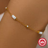 Wholesale S925 Sterling Silver Square Simple Women's Bracelet With Geometric Design And Electroplating And Real Gold Plating
