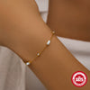 Wholesale S925 Sterling Silver Square Simple Women's Bracelet With Geometric Design And Electroplating And Real Gold Plating