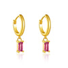 Wholesale S925 Sterling Silver Square Stone Ear Drop Earrings With Geometric Design And Platinum Or 18K Gold Electroplating For Unisex