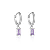 Wholesale S925 Sterling Silver Square Stone Ear Drop Earrings With Geometric Design And Platinum Or 18K Gold Electroplating For Unisex