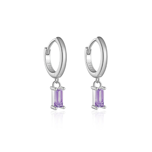 Wholesale S925 Sterling Silver Square Stone Ear Drop Earrings With Geometric Design And Platinum Or 18K Gold Electroplating For Unisex