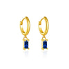 Wholesale S925 Sterling Silver Square Stone Ear Drop Earrings With Geometric Design And Platinum Or 18K Gold Electroplating For Unisex