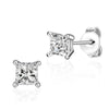 Wholesale S925 Sterling Silver Square Zircon Stud Earrings Geometric Simple Style For Women