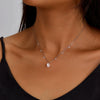 Wholesale S925 Sterling Silver Square Zircon Water Drop Geometric Clavicle Chain Necklace With Electroplating