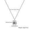 Wholesale S925 Sterling Silver Square Zircon Water Drop Geometric Clavicle Chain Necklace With Electroplating