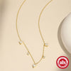 Wholesale S925 Sterling Silver Stacked Triangle Flower Geometric Zircon Collarbone Necklace For Women