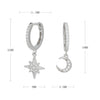 Wholesale S925 Sterling Silver Star And Moon Inlaid Zircon Women's Earrings