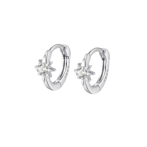 Wholesale S925 Sterling Silver Star Circle Micro Inlaid Zircon Earrings For Women