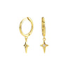 Wholesale S925 Sterling Silver Star Cross Pendant Earrings For Women Light Luxury Style