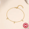 Wholesale S925 Sterling Silver Star Diamondencrusted Blue Opal Elegant Allmatch Bracelet With Electroplating And Real Gold Plating Geometric Shape