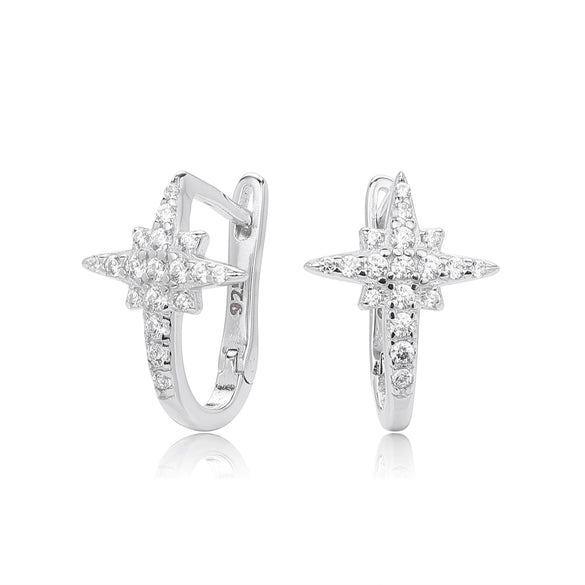 Wholesale S925 Sterling Silver Star Earrings Electroplated Minimalist Design For Women