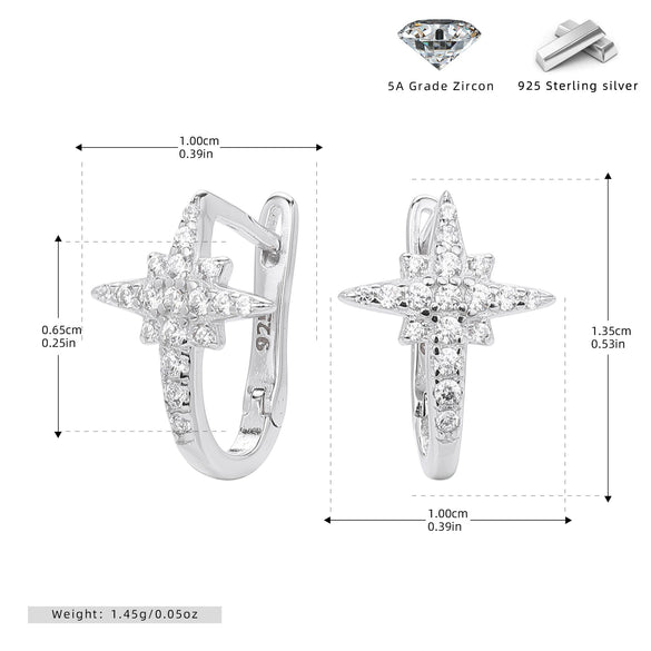 Wholesale S925 Sterling Silver Star Earrings Electroplated Minimalist Design For Women