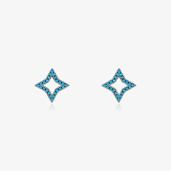 Wholesale S925 Sterling Silver Star Earrings For Women Niche Design Microinlay