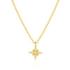 Wholesale S925 Sterling Silver Star Geometric Pendant Necklace With O Chain And Electroplating For Women