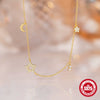Wholesale S925 Sterling Silver Star Moon Overlapping Collarbone Necklace With Electroplating And Geometric Styling For Women