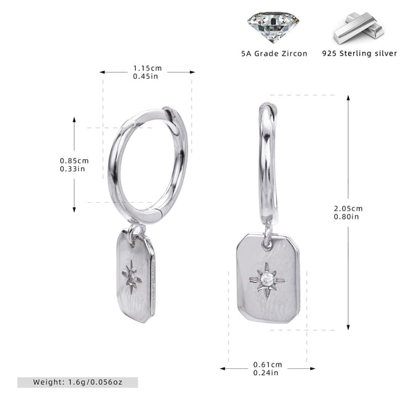 Wholesale S925 Sterling Silver Star Pattern Fashion Earrings For Women