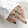 Wholesale S925 Sterling Silver Star Retro Rock Art Style Open Ring With Polishing Treatment