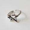 Wholesale S925 Sterling Silver Star Retro Rock Art Style Open Ring With Polishing Treatment
