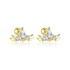 Wholesale S925 Sterling Silver Star Shape Zircon Earrings For Women With Crown Flower Bow Tie Design
