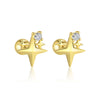 Wholesale S925 Sterling Silver Star Shape Zircon Earrings For Women With Crown Flower Bow Tie Design