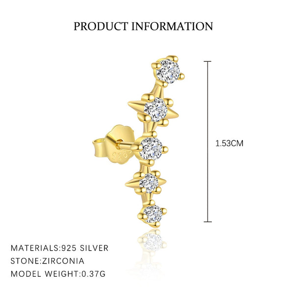 Wholesale S925 Sterling Silver Star Shape Zirconia Earrings For Women