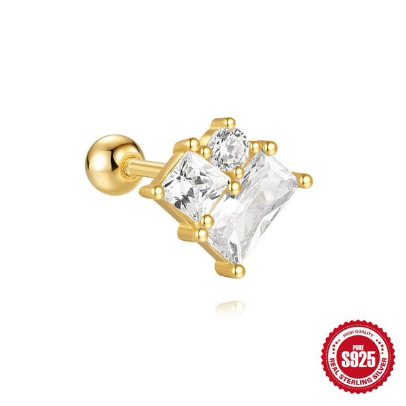 Wholesale S925 Sterling Silver Star Shaped Earrings With Zirconia Treatment For Women